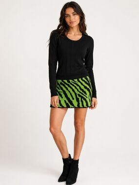 Alison Sheri Knit Dress | S | Black Zebra